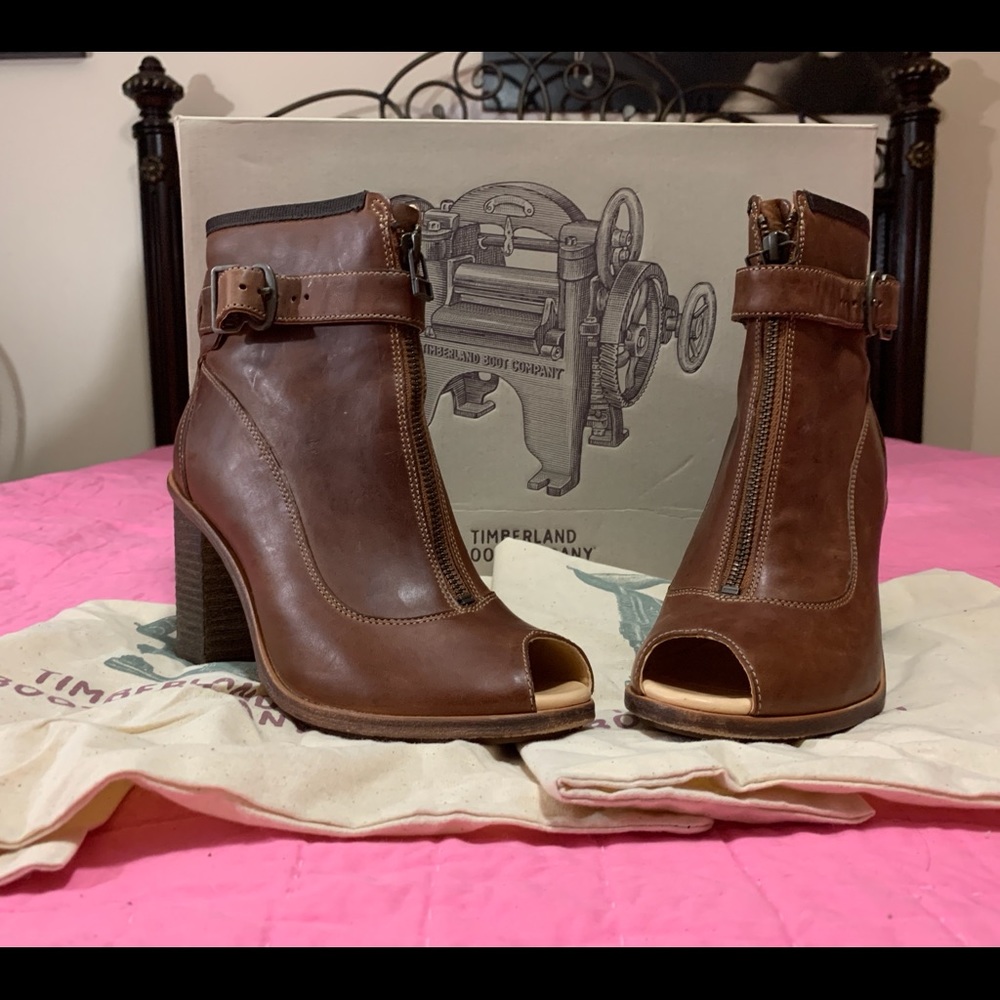 NIB Timberland Marge Buckle Peep Toe Boots